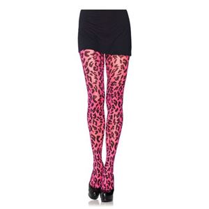 Bild von Strumpfhose mit aufgeflocktem Leopardenmuster