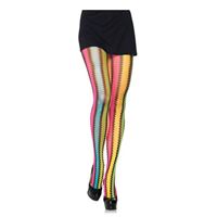Image de Netzstrumpfhose mit Zickzack-Muster in Regenbogenfarben