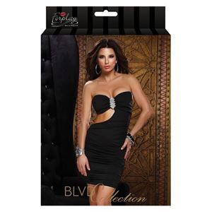 Bild von Partykleid mit funkelnder Brosche in Schwarz