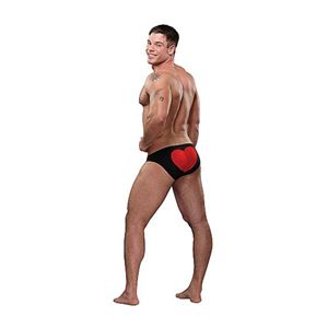 Imagen de Slip für Männer in Schwarz mit rotem Herz