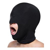 Imagen de Dehnbare Maske in Schwarz mit offenem Mund