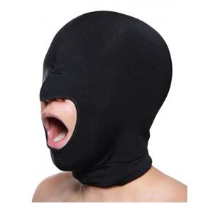 Изображение Dehnbare Maske in Schwarz mit offenem Mund