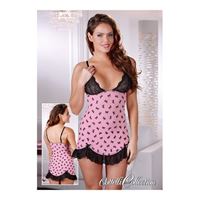 Afbeelding van Kleidchen in Pink mit Schwarz