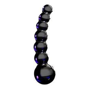 Immagine di Kugelförmiger Dildo aus Glas Icicles No 66 in Schwarz