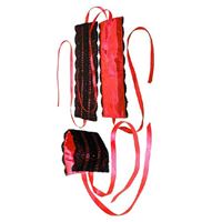 Imagen de Handfesseln aus Satin in Rot und Augenbinde