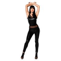 Bild von Schwarzer Catsuit im Wetlook Metallic