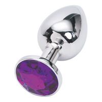 Bild von Buttplug aus Metall mit Kristall in Violett