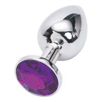 Obrazek Buttplug aus Metall mit Kristall in Violett