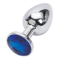 Εικόνα της Buttplug aus Metall mit blaue kristal