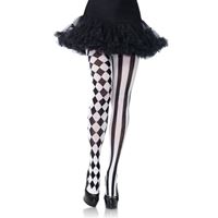 Bild von Strumpfhose mit Harlekinmuster in Schwarz/Weiß