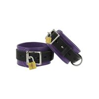 Bild von Strict Leather Purple and Black Deluxe Locking Cuffs