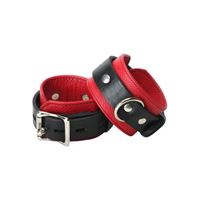 Immagine di Strict Leather Deluxe Black and Red Locking Cuffs