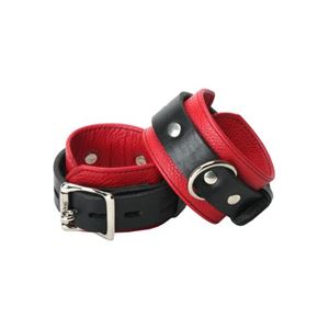 Picture of Strict Leather Deluxe Black and Red Locking Cuffs