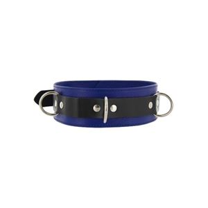 Bild von Sexy Halsband aus Leder in Schwarz und Blau