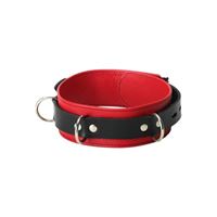 Imagen de Halsband aus Leder in Schwarz-Rot