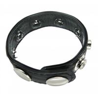 Image de Penisring aus Leder mit Druckknöpfen und Spikes