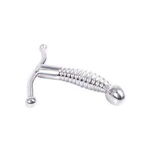 Picture of G-Punkt- und P-Punkt-Dildo aus Metall mit Riffeln