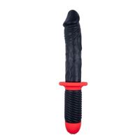 Εικόνα της Vibrator-Dildo mit Griff in Schwarz/Rot