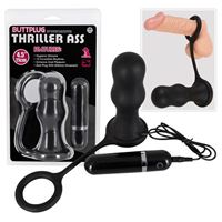 Image de Schwarzer Vibro-Analplug mit Penisring