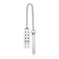 Imagen de Halsband in Weiß mit Spikes aus Metall und Gurt