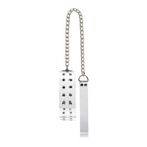 Imagen de Halsband in Weiß mit Spikes aus Metall und Gurt