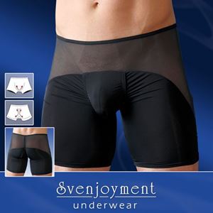 Imagen de Boxershort für Herren in Schwarz mit Einsatz aus Netzmaterial