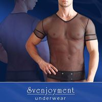 Obrazek Herrenshirt aus transparentem Netzmaterial in Schwarz