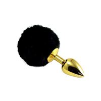 Bild von Glatter Buttplug in Gold mit Schwanz ? Small