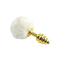 Εικόνα της Geriffelter Buttplug mit Häschenschwanz in Gold