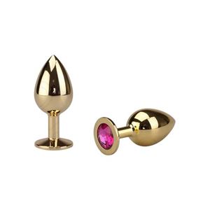 Εικόνα της Goldener Buttplug mit pinkfarbenem Kristall