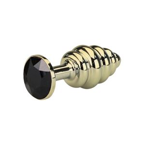 Immagine di Geriffelter Buttplug aus Aluminium in Gold