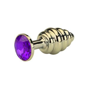 Εικόνα της Geriffelter Buttplug aus Aluminium in Gold