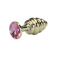 Εικόνα της Geriffelter Buttplug aus Aluminium in Gold