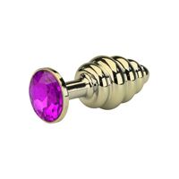 Εικόνα της Geriffelter Buttplug aus Aluminium in Gold