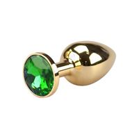Bild von Glatter goldener Buttplug mit Smaragd