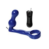 Obrazek Vibrierender Penisring mit Analplug in Blau