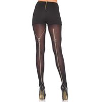 Bild von Strumpfhose mit Aufdruck in Form eines Reißverschlusses