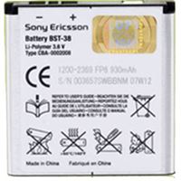 Изображение BST-38 BULK Akku für  Sony/Ericsson C510 / C902 / C905 / Jalou / K770i / K850i / R300 / S312 / S500i / T303 / T650i / W580i / W760i / W902 / W980 / W995 / Xperia X10 mini pro / Z770i, ca. 930 mAh