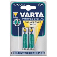 Immagine di Varta AA Phone Power Accu 1700 mAh, 1,2V , 2 Stück (Speziell für DECT-Telefone)