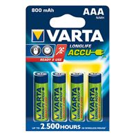 Εικόνα της Varta AAA Ready2Use Accu, 800 mAh, 1,2V, 4 Stück