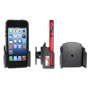 Resim Brodit Halter mit Kugelgelenk für  Apple iPhone 5 / iPhone 5S, einstellbar (seitlich), passend für Geräte mit normalen Skins (Schutzhüllen), Maximale Maße: Breite: 62-77 mm, Dicke: 6-10 mm