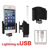 Resim Brodit Halter mit Kugelgelenk für  Apple iPhone 5 / iPhone 5S, Gepolstert (Filzschutz), Achtung: Nur für die Aufnahme des abgebildeten Original Kabel (Apple MD818ZM/A mit Lightning Anschluss) vorgesehen!