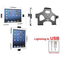 Resim Brodit Halter mit Kugelgelenk für  Apple iPad 4, Achtung: Nur für die Aufnahme des abgebildeten Original Kabel (Apple MD818ZM/A mit Lightning Anschluss) vorgesehen!