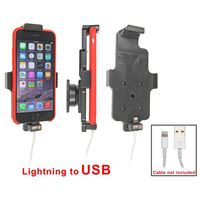 Resim Brodit Halter mit Kugelgelenk für  Apple iPhone 6 , für Geräte mit dünnen Skins (Schutzhüllen), Achtung: Nur für die Aufnahme des abgebildeten Original Kabel (Apple MD818ZM/A mit Lightning Anschluss) vorgesehen!