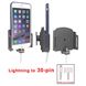 Resim Brodit Halter mit Kugelgelenk für  Apple iPhone 6 Plus , für Geräte mit dünnen Skins (Schutzhüllen), Achtung: Halter ist nur für die Aufnahme des abgebildeten Original Adapters (Apple MD824ZM/A 30-Pin-Dock auf Lightning Anschluss) vorgesehen!