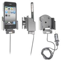 Obrazek Brodit Halter Aktiv USB, 12V, für  Apple iPhone 4 / iPhone 4S, inkl. USB-Ladegerät (für die Benutzung mit dünnen Skins - z.B. Incipio Feather / NICHT Bumper!)