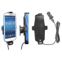 Bild von Brodit Halter Aktiv USB, 12V, für  Samsung i9300 Galaxy S3 / i9305 Galaxy S3 LTE / i9500 Galaxy S4 / i9505 Galaxy S4 / i9506 Galaxy S4 LTE+ / i9515 Galaxy S4 Value Edition, inkl. USB-Ladegerät, passend für Geräte mit dünnen Skins!