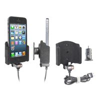 Picture of Brodit Halter Aktiv USB, 12V, für  Apple iPhone 5 / iPhone 5S, Gepolstert (Filzschutz), inkl. USB-Ladegerät, Ladekabel ist von Apple lizenziert!