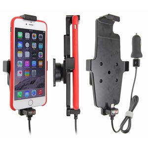 Resim Brodit Halter Aktiv USB, 12V, für  Apple iPhone 6 Plus, inkl. USB-Ladegerät, Verstellbar (oben), für Geräte mit größeren Skins (Schutzhüllen), Ladekabel ist von Apple lizenziert!