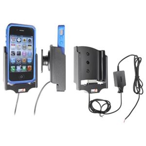 Resim Brodit Halter Aktiv, mit Festanschluss, 12/24V, für  Apple iPhone 4 / iPhone 4S, passend für Geräte mit Otterbox Defender Hülle!